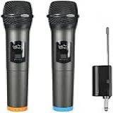 Microfones Dinâmico Sem Fio Duplo Profissional