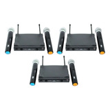 Microfones Jwl U 585 Dinâmico Unidirecional Preto 3 Kits