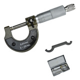 Micrômetro Externo 0 A 25mm 0 01mm Analógico 0 25 Com Estojo