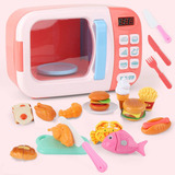 Microondas Brinquedo Forno Infantil Rosa C Luz E Som 31 Uni