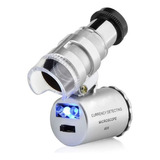 Microscópio 60x Mini Bolso Led Ultravioleta Lupa Conta fios
