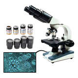 Microscópio Binocular 40 1600x Acromático Led
