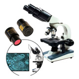 Microscópio Binocular 40 1600x Led Câmera Digital Usb 2mp
