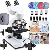 MicroscóPio Binocular   AmpliaçãO 40x 2000x  MicroscóPio Digital Binocular Composto De LaboratóRio Com Ocular EletrôNica De 5 MilhõEs De Pixels  Para Beleza Medicina Aquicultura White