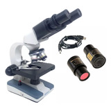 Microscopio Binocular Biologico Com Câmera Digital Acoplada