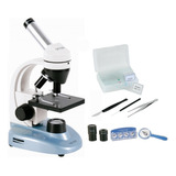 Microscópio Biológico C  Lâminas Preparadas E Kit Laborat Cor Conforme Imagem 110v 220v