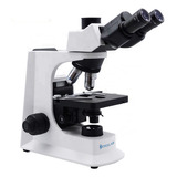 Microscópio Biológico Trinocular Ótica Infinita Objplana Led