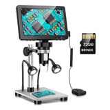 Microscópio Digital 1200x Lcd 7 1080p Manutenção Eletrônica