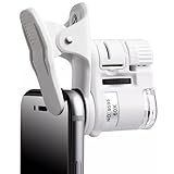 Microscópio Portátil Para Celular Zoom De 60X Com LED E Grampo E Ajuste De Foco Para Fotos E Vídeos Super Aproximados Lupa