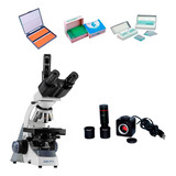 Microscópio Tri Planacro. 1600x C/ Câmera 5mp Usb + Brindes