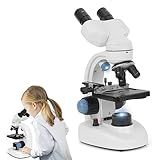 MicroscóPios BiolóGicos 40X 1000X MicroscóPio Binocular Composto Para Adultos Estudantes Escolares Com Bolsa De Armazenamento Ocular Wf10X Wf25X Slides