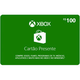 Microsoft Gift Card R$ 100 Reais Cartão Xbox Live Brasil