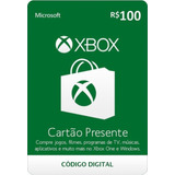 Microsoft Gift Card R  100 Reais Cartão Xbox Live Brasil