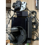 Microsoft Xbox One Kinect 500gb Standard Cor Preto Headset 1 Controle Carregador De Controle Cabos Completo 11 Jogos