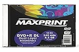 MÍDIA DVD R Dual Layer Gravável MAXPRINT 8 5 GB 240 MIN 8X Slim
