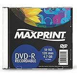 MÍDIA DVD-R Gravável MAXPRINT 4-7 GB - 120 MIN - 16X - Slim