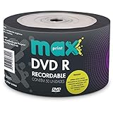 MÍDIA DVD R Printable Gravável MAXPRINT 4 7 GB 120 MIN 16X Bulk C 50 Unidades