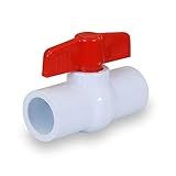 Midline Valve Válvula Esférica De PVC Vermelha Com Cabo Em T Desligamento De água 2 54 Cm Conexões Solventes De Plástico Branco 482T100 