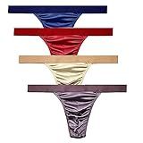 MIERSIDE Kit 4 Masculino Cueca Slip Cetim Elástico Tanga Masculina Fio Dental 3G BR0808 1