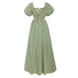 Mikan Tsumiki Vestido Renascentista Feminino Vitoriano Medieval Camponês Vestido De Noiva Verde G