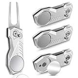 Mile High Life Ferramenta De Reparo De Divoto De Golfe Com Marcador Magnético De Bola De Golfe Ferramenta Divot Dobrável De Metal Com Botão Pop Up Acessórios De Golfe Para Homens
