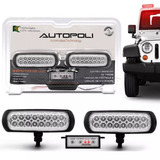 Milha Strobo Auxiliar Retangular Slim 16 Led Luz Vermelha