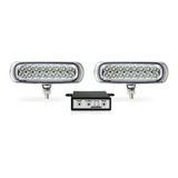 Milha Strobo Safetycar Slin 16 Leds Branca E Azul Farol Luz