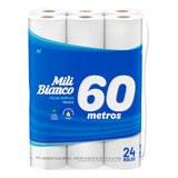Mili Papel Higiênico 60m Com 24 Rolos