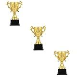 Milisten 3 Pecas Troféu Infantil Universal Copa Troféu Bolas De Futebol A Granel Troféu De Prêmio De Criança Brinquedos De Beisebol Baralhos De Metal Filho Mini Pequeno Troféu Plástico