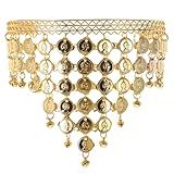 Milisten Argola De Cabelo Para Dança Do Ventre Tiara De Dança Indiana Tiara Tribal Com Sinos E Enfeites De Moedas Corrente De Cabeça De Lantejoulas Boho Peça De Cabelo De Noiva Para