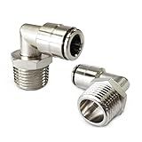 MILLISEC 2 Peças De Cotovelo De Encaixe Push To Connect Cotovelo Macho Pneumático 3 20 3 Cm Tubo OD 1 10 2 Cm NPT Conector Rápido De 90 Graus Para Compressor De Suspensão A Ar Sacos De Mola De Ar