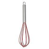 Mimo Style Batedor De Ovos E Massas Fouet- Cabeça De Silicone E Cabo Em Inox De Excelente Durabilidade- Belo Design- Útil Para Diversas Receitas- Massas De Bolo- Tortas- Pães- Cremes E Claras Em Neve