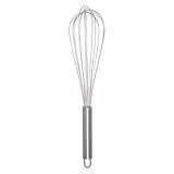 Mimo Style Batedor De Ovos E Massas Fouet- Inteiramente Em Aço Inoxidável- Excelente Durabilidade E Belo Design- Útil Para Diversas Receitas Como Massas De Bolo- Tortas- Pães- Cremes- Claras Em Neve