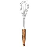 Mimo Style Batedor De Ovos E Massas Fouet Aço Inox Com Cabo De Madeira Excelente Durabilidade E Belo Design Útil Para Diversas Receitas Como Massas De Bolo Tortas Pães Cremes Claras Em Neve