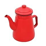 Mimo Style Bule Retrô Na Cor Vermelha 1700ml Em Ferro Esmaltado Sirva Chás Chocolate Quente Leite Café E Outras Bebidas Com Todo Charme Resistente E Durável Produto é Ideal Para O Dia A Dia