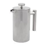 Mimo Style Cafeteira Prensa Francesa Parede Dupla Com Alça Capacidade 700ml - Produzida Inteiramente Em Aço Inoxidável; Resistente, Suporta Altas E Baixas Temperaturas; Excelente Sistema De Filtragem