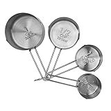 Mimo Style Conjunto De 4 Xícaras Medidoras- Próprias Para Ingredientes Secos Ou Líquidos- Produto Leve E Fácil De Manusear- Possui Bicos Para Vazão De Líquidos- Material De Aço Inox De Qualidade