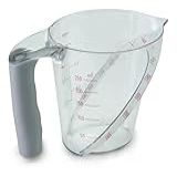 Mimo Style Copo Medidor Com Capacidade Para 250ml Cor Transparente Medidas Marcadas Em Vermelho Possui Medidas Em Cups E ML Material Plástico Poliestireno E Cabo Emborrachado