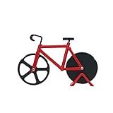 Mimo Style Cortador Fatiador De Pizza E Massas Em Formato De Bicicleta Produto Na Cor Vermelha Com Rodas Em Preto Seu Material Da Roda De Inox Altamente Resistente Afiado E Durável Fácil Limpeza