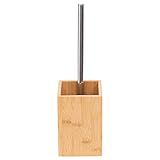 Mimo Style Escova Sanitária Com Cabo De Inox E Suporte Quadrado De Bambu Aparência Moderna E Elegante Para Banheiros Sofisticados Cerdas Fortes De Fácil Limpeza De Vasos
