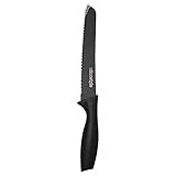 Mimo Style Faca Para Pão Cor Preta 32cm Feita Inteiramente De Aço Inoxidável Durável Design Elegante AC21051