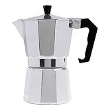 Mimo Style Italiana Expresso Cafeteira De Aluminio Com Alça Para 6 Cafézinhos, Prata, 300 Ml