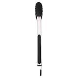 Mimo Style Pinça Pegador De Salada Inox Com Silicone Para Servir E Manusear Saladas E Outros Alimentos- Ideal Para Almoço- Jantar- Design Ergonômico 35cm Multiuso- Preto Com Trava- SN11234X