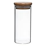 Mimo Style Pote Hermético De Vidro Borossilicato Com Tampa Bambu 170ml Organizador De Alimentos Secos   Armazena De Forma Prática E Ideal Para Sua Despensa  Balcão E Cozinha  Elegante E Moderno