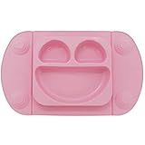 Mimo Style Prato De Silicone Portátil Para Bebê Rosa Com Ventosas Fixadoras Compatível Com Cadeiras De Alimentação Alta Higiênico E Livre De BPA Para Uma Refeição Organizada E Livre De Bagunças