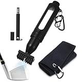 Mindsoft Pacote Com 3 Kit De Limpeza De Taco De Golfe Inclui Escova De Limpeza De Taco De Golfe- Ferramenta De Apontador De Sulcos E Toalha- Kit De Acessórios De Limpeza Esportivos- Presentes Para