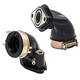 Minho GY6 Tubo Coletor De Admissão De Carburador 49cc 50cc Em Material De Borracha Compatível Com GY6 Chinês 4 Tempos 139QMA 139QMB 50CC Motor Scooter Ciclomotor Go Kart 2 Peças