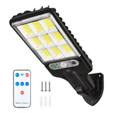 Mini 108w Luminária Solar Poste Rua Parede Refletor Sensor Com Controle Remoto Luz Branca Fria Cor Preto