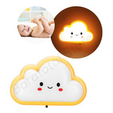 Mini Abajur De Tomada Infantil Luz De Led Nuvem Cor Da Estrutura Amarelo