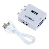 Mini Adaptador De Vídeo Rca Av Para Vga 1080p Conversor